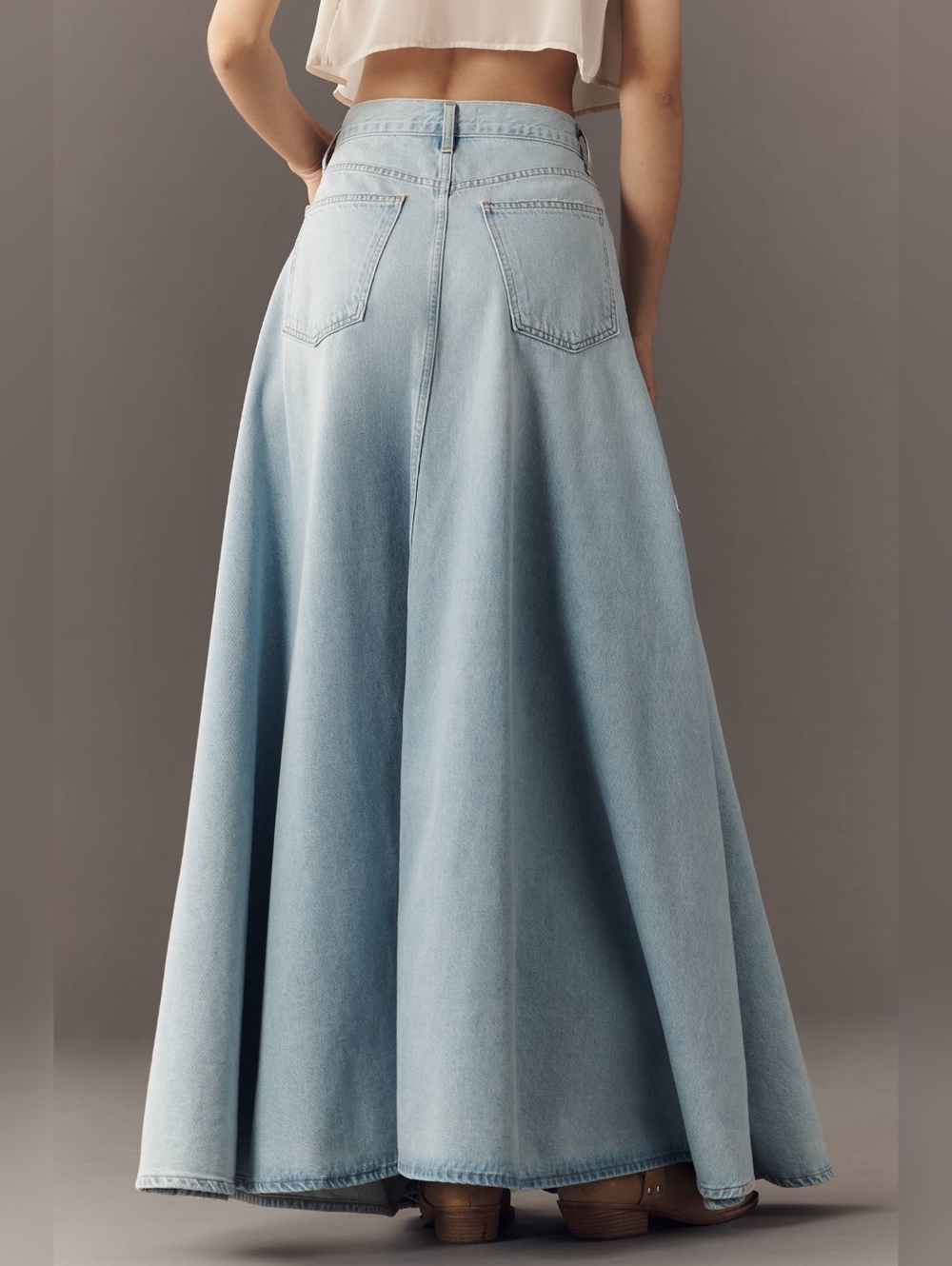 NWT Agolde Odin Jean Maxi Skirt In Color "Lost", Size 29 (US 8) - Picture 4 of 13